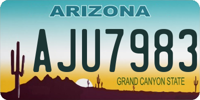 AZ license plate AJU7983