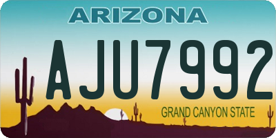 AZ license plate AJU7992