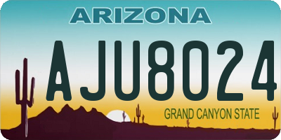 AZ license plate AJU8024
