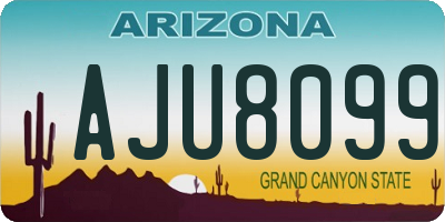AZ license plate AJU8099