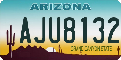 AZ license plate AJU8132