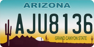 AZ license plate AJU8136