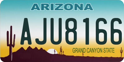 AZ license plate AJU8166