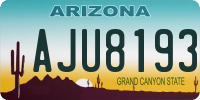 AZ license plate AJU8193