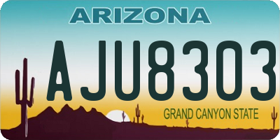 AZ license plate AJU8303
