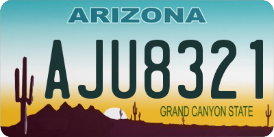 AZ license plate AJU8321