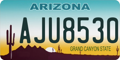 AZ license plate AJU8530