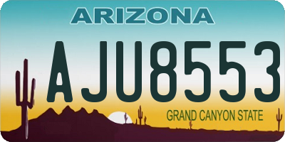 AZ license plate AJU8553