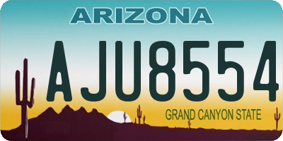 AZ license plate AJU8554