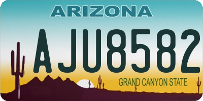 AZ license plate AJU8582