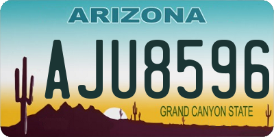 AZ license plate AJU8596