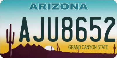 AZ license plate AJU8652