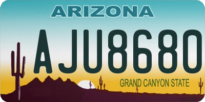 AZ license plate AJU8680