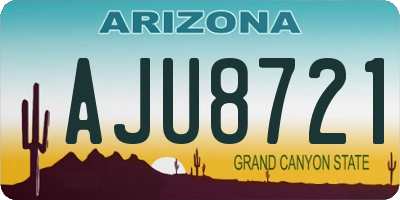AZ license plate AJU8721