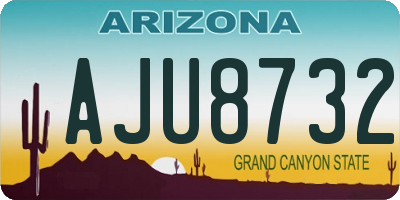 AZ license plate AJU8732