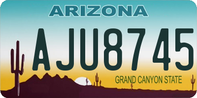 AZ license plate AJU8745