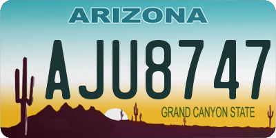 AZ license plate AJU8747