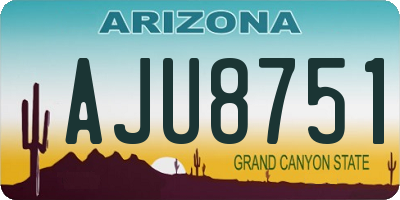 AZ license plate AJU8751
