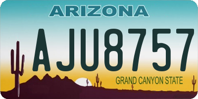 AZ license plate AJU8757