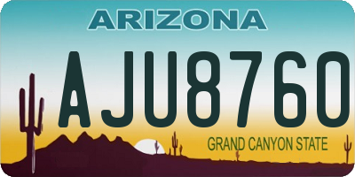 AZ license plate AJU8760