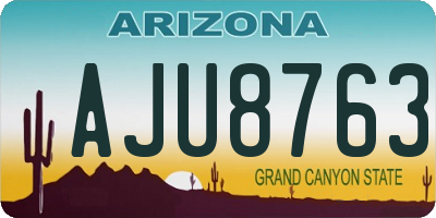 AZ license plate AJU8763