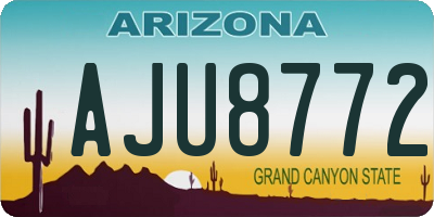AZ license plate AJU8772