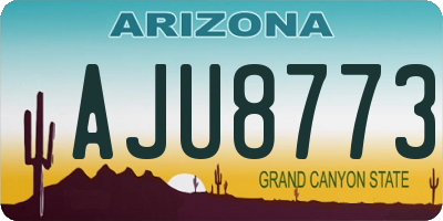 AZ license plate AJU8773
