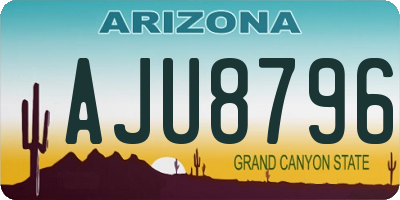 AZ license plate AJU8796