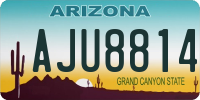 AZ license plate AJU8814