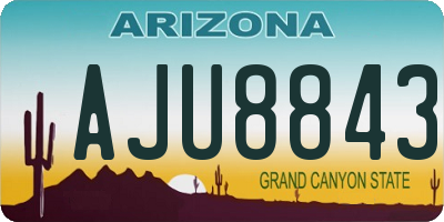 AZ license plate AJU8843