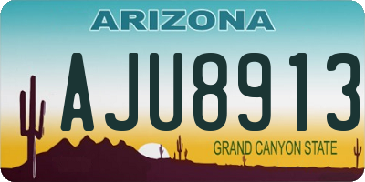 AZ license plate AJU8913