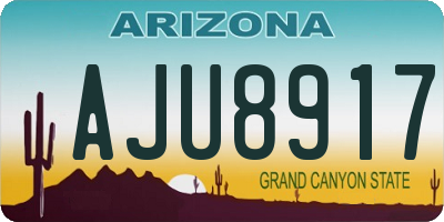 AZ license plate AJU8917