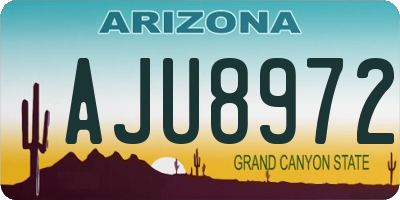 AZ license plate AJU8972