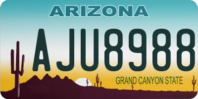 AZ license plate AJU8988