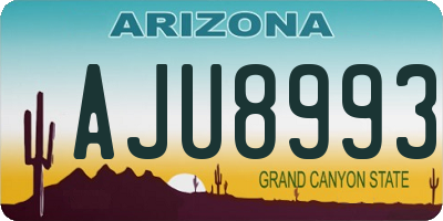 AZ license plate AJU8993