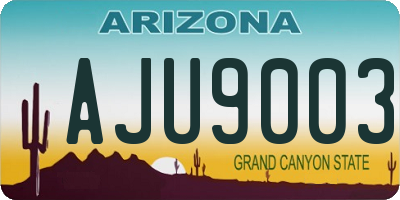 AZ license plate AJU9003