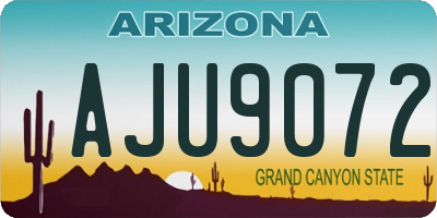 AZ license plate AJU9072