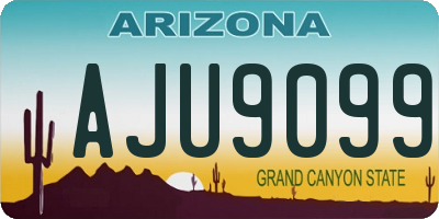 AZ license plate AJU9099