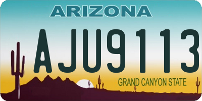 AZ license plate AJU9113