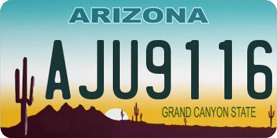 AZ license plate AJU9116