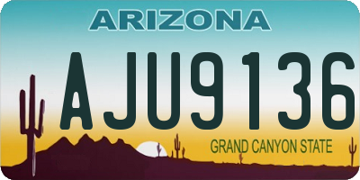 AZ license plate AJU9136
