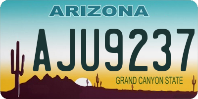 AZ license plate AJU9237