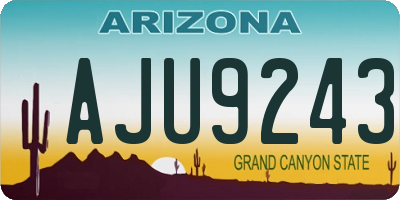 AZ license plate AJU9243