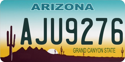 AZ license plate AJU9276