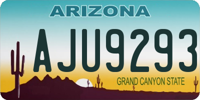 AZ license plate AJU9293