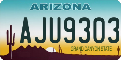 AZ license plate AJU9303