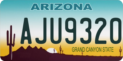 AZ license plate AJU9320