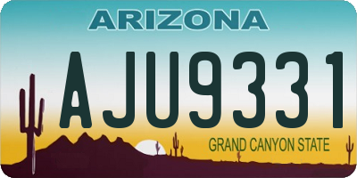 AZ license plate AJU9331