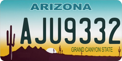 AZ license plate AJU9332