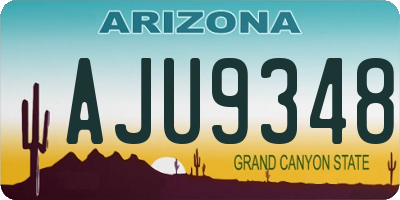 AZ license plate AJU9348